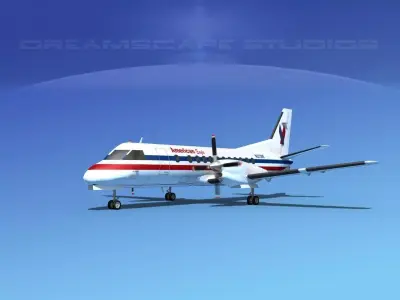 SAAB SF340 American Eagle 3D model