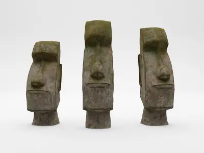 Easter Island - Moai Heads 3D model