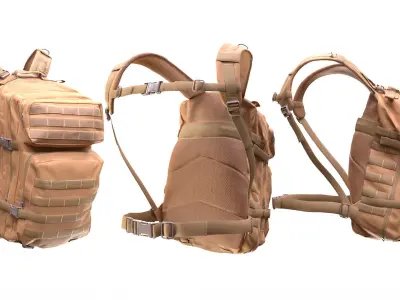 Tactical Backpack 13 - All MH Bodies and UE5 Skeletons - Rigged Low-poly 3D model