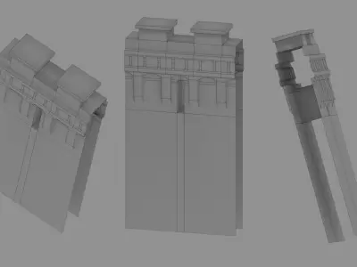 Medieval Wall Low-poly 3D model