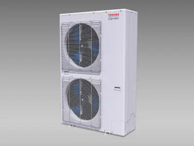 Single-phase Toshiba Carrier VRF Heat Pump Outdoor Unit Low-poly 3D model
