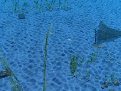 fishing net 3d model and rig in Maya 3D model