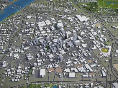 Tulsa Low-poly 3D model