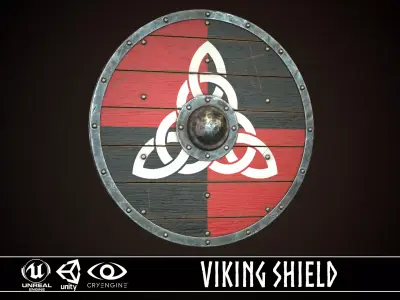 Viking Shield 14 Low-poly 3D model