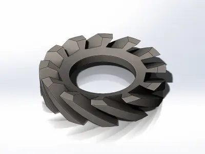 Teethed Washer DIN 6798 A Zn - Arruela Dentada DIN 6798 A Zn 3D model