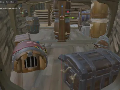 Sea of Thieves Sloop Hand-Built Texturized and Fully Functional 3D model