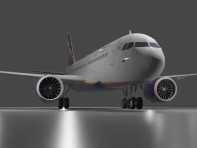 Aeroflot Airbus a320neo 3D Model Low-poly 3D model