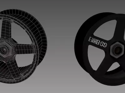 Enkei Evo race car alloy Low-poly 3D model