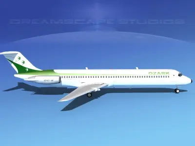 Douglas DC-9-50 Ozark Airlines 3D model