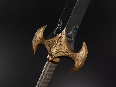 Royal Curved Sword 3D model