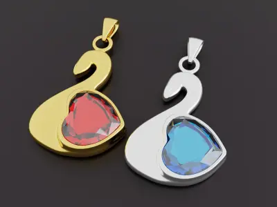 Swan Pendant for 3D printing Free 3D print model