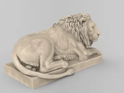 Recumbent Lion 3D Model