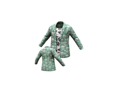 Gameready jacket coat pack Low-poly 3D model