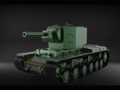 KV-2 tank USSR 3D model