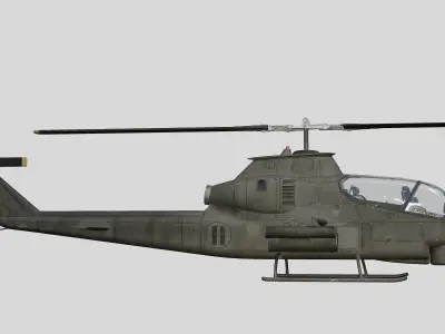 AH-1G Cobra US Army Vietnam War Helicopter Game Ready PBR 136K Low-poly 3D model