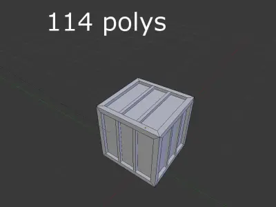 low poly wooden crate Low-poly 3D model purchase