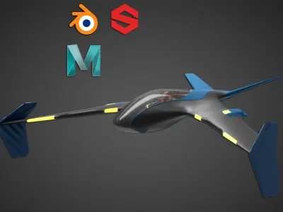 Aero Jet Low-poly 3D model
