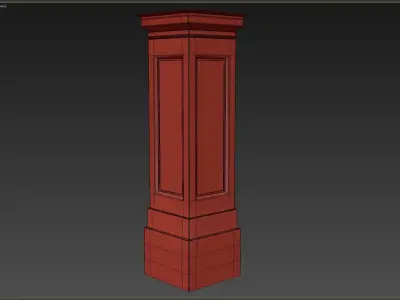 Column stone Low-poly 3D model