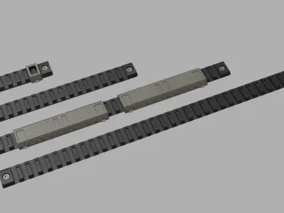 Picatinny RAS RIS Rails and Covers 3D model