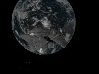 crafts sci-fi spaceship in night sky Free 3D model