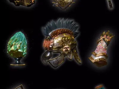 Stylized Fantasy Magic Props Pack 9 Game-Ready Assets Low-poly 3D model