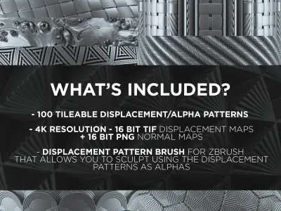 100 Tileable Displacement And Alpha Patterns Part 2 Texture
