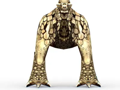 Low Poly Cartoon Creature Dino WhiteTava Low-poly 3D model