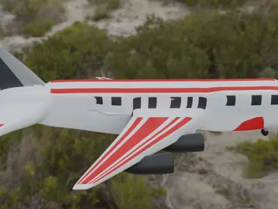 Aeroplane airplane in sky Free low-poly 3D model