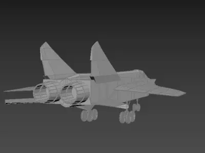 MiG-31 fighter jet Low-poly 3D model