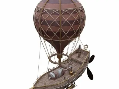 Steampunk Hot Air Balloon 3D model