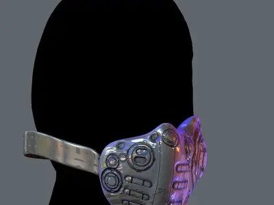 Gas mask helmet 3d model scifi Low-poly  Low-poly 3D model 577