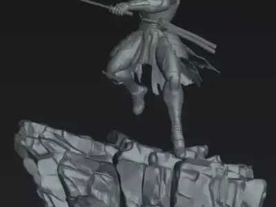 Cyber Shadow Ninja 75mm STL for Resin 3D Printing 3D print model