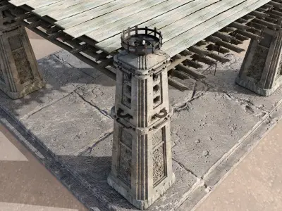 Environment Set structure in middle of page 3D model