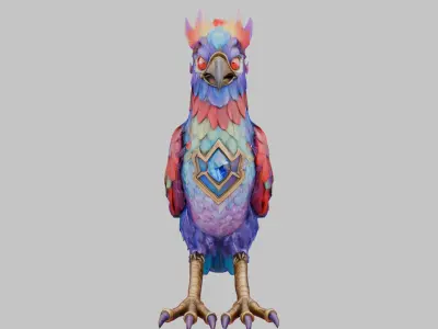 Colorful Macaw Parrot 3D Model Low-poly 3D model