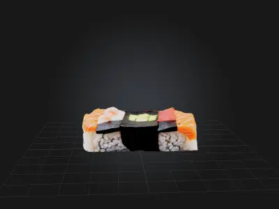 Sushi Roll Model Low-poly 3D model