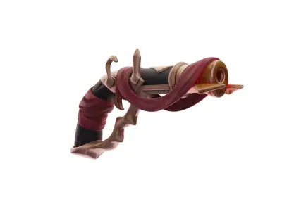 Stylized Dark Warsmith Gun Low-poly 3D model