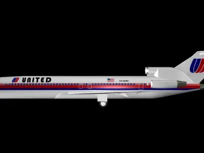 United Airlines 727 - 200 3D model