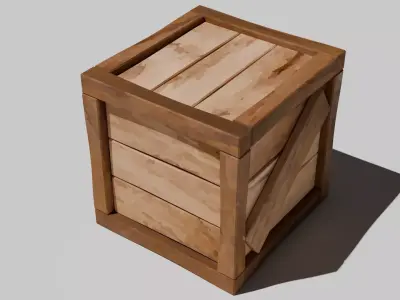 Cartoon Crate Free low-poly 3D model