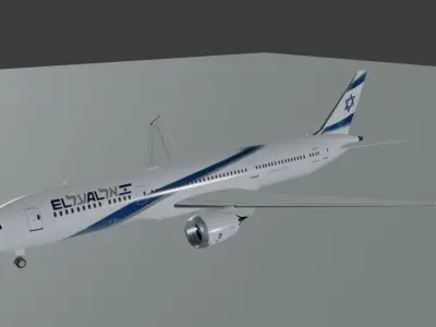 EL AL Boeing 787-9 3d model Low-poly 3D model