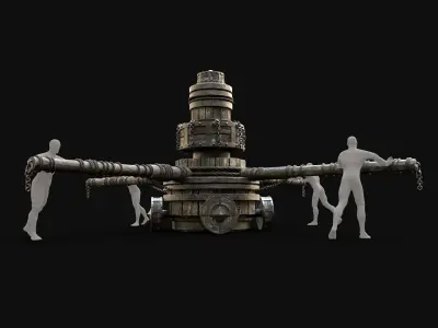 QUARRY MINE MILL ROCK CRUSHER MACHINE WAR CONSTRUCTION Low-poly 3D model