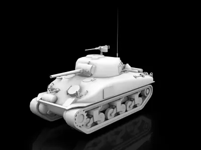  Low Poly M4A1 Sherman 3D model