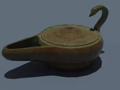 Lowpoly Grek Oil Lamp Low-poly 3D model