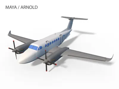 KING AIR 350 Low-poly 3D model