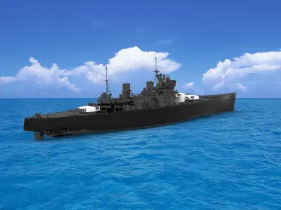 King George V-class battleship 3D model