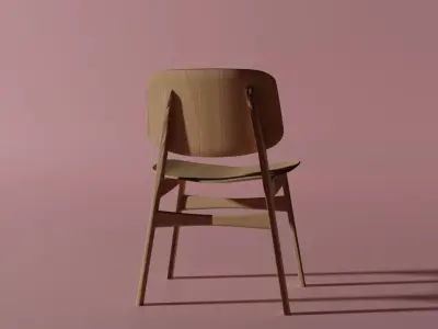 Realistic Wood Ergonomic Chair Free low-poly 3D model