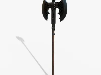 Two handed Ax Low-poly 3D model