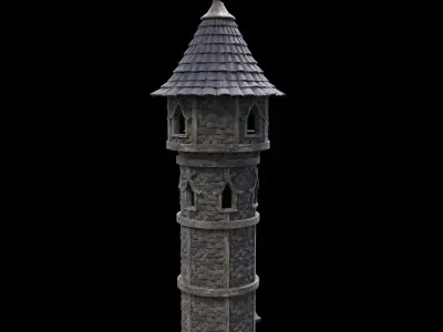 MAGE WIZARD TOWER ANCIENT MAGIC TURRET CASTLE SORCERY AAA Low-poly 3D model