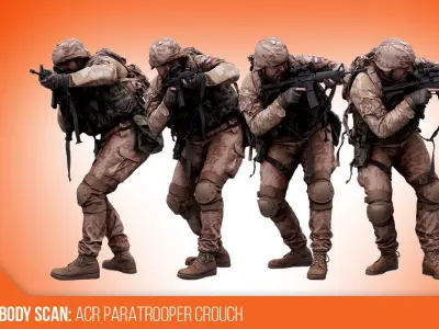 Cleaned 3D scan Robert Watson ACR Paratrooper Crouch 3D model