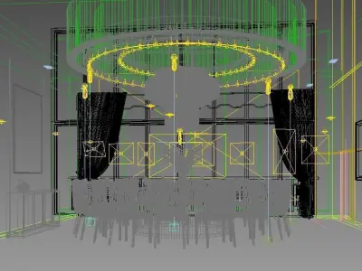 Luxury Private Dining Room in Hotel or Restaurant 3D model