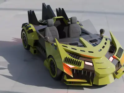 fantasy car Free low-poly 3D model